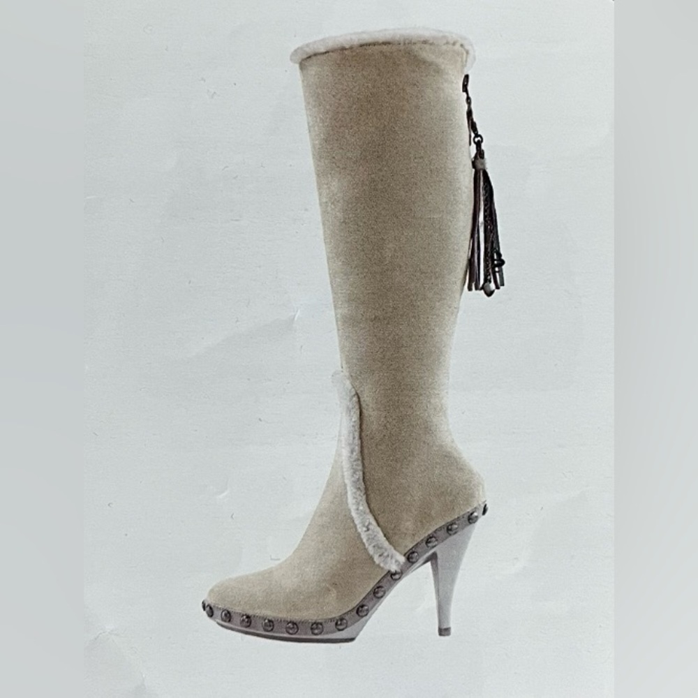 Nike Lab G Series NWT Ivory Swede Shearling Knee-High Boots 🤍